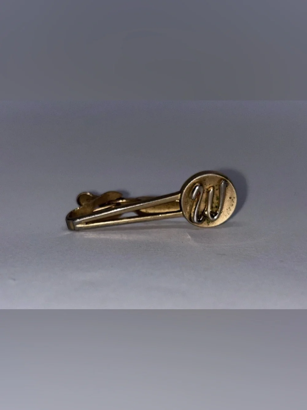 Vintage Swank Letter‎ W Tie Clip Gold Tone